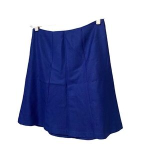 Brooks Brothers wool winter dark royal blue flare circle skater skirt size 8P